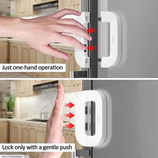 🔒 White Fridge Lock | One-Hand Use