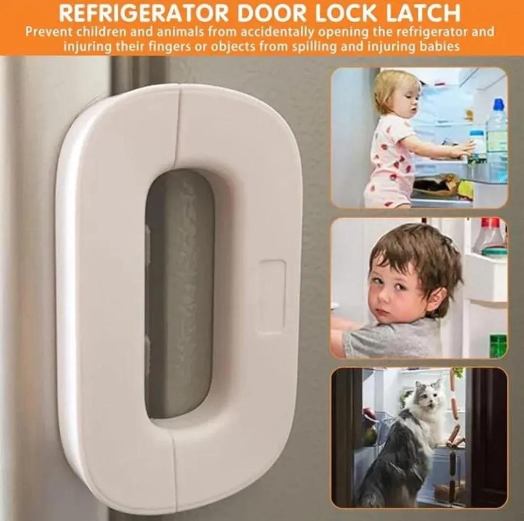 🔒 White Fridge Lock | One-Hand Use